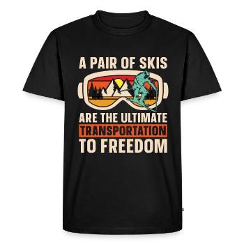 Ski de fond Une paire de skis sont rétro ski - T-shirt Premium bio Homme - noir - Devant - Nico (187cm)