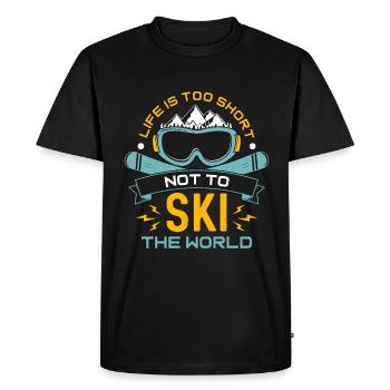 La vie en ski de fond est trop courte Ski de course - T-shirt Premium bio Homme - noir - Devant - Nico (187cm)