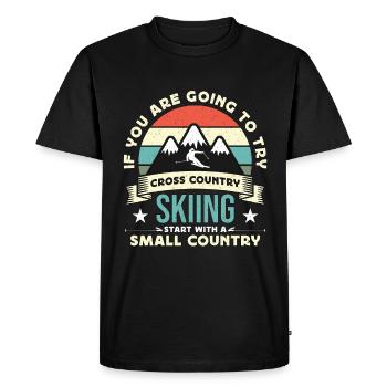 Ski de fond si vous allez essayer le ski - T-shirt Premium bio Homme - noir - Devant - Nico (187cm)
