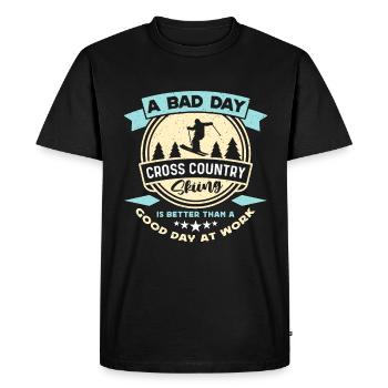 Ski de fond Une mauvaise journée Skieur de fond - T-shirt Premium bio Homme - noir - Devant - Nico (187cm)