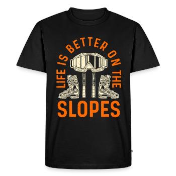 La vie en ski de fond est meilleure sur le ski de neige - T-shirt Premium bio Homme - noir - Devant - Nico (187cm)