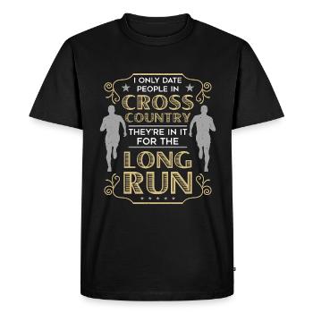 Course de cross-country Je ne sors qu’avec des gens en course - T-shirt Premium bio Homme - noir - Devant - Nico (187cm)