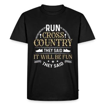 Cross Country Running Run Cross Country They Race - T-shirt Premium bio Homme - noir - Devant - Nico (187cm)