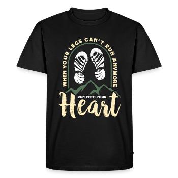Cross Country Running When Your Legs Can't Race - Men's Premium Organic T-Shirt - black - Front - Nico (187cm)