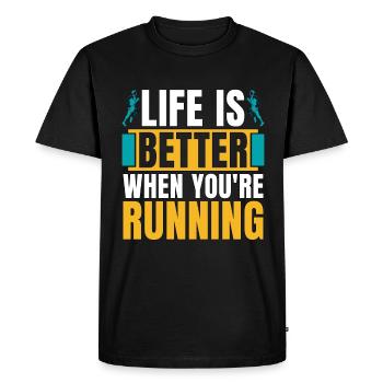 La vie de course de cross-country est meilleure quand on est athlétique - T-shirt Premium bio Homme - noir - Devant - Nico (187cm)