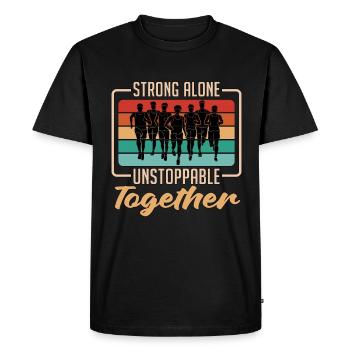 Cross Country Strong Alone Unstoppable Retro Race - Men's Premium Organic T-Shirt - black - Front - Nico (187cm)