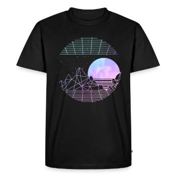 Pastel Goth Moon Esthétique Vaporwave - T-shirt Premium bio Homme - noir - Devant - Nico (187cm)