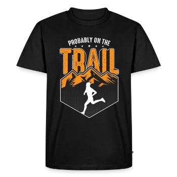 Trail Running Probablement sur The Trail Ultra Running - T-shirt Premium bio Homme - noir - Devant - Nico (187cm)