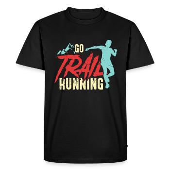 Trail Running Go Trail Running Marathoner Training - T-shirt Premium bio Homme - noir - Devant - Nico (187cm)