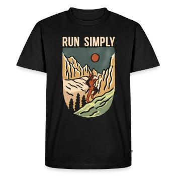 Trail Running Run Simply Ultra Running Trail Race - T-shirt Premium bio Homme - noir - Devant - Nico (187cm)