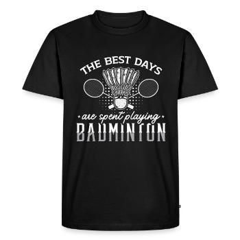 Badminton The Best Days Are Racquet Loves Net Shot - Men's Premium Organic T-Shirt - black - Front - Nico (187cm)