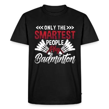 Badminton Only The Smartest People Loves Racquets - Men's Premium Organic T-Shirt - black - Front - Nico (187cm)