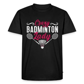 Badminton Crazy Badminton Lady Loves Racquet Sport - Men's Premium Organic T-Shirt - black - Front - Nico (187cm)