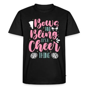 Cheerleading s’incline et bling c’est une acclamation - T-shirt Premium bio Homme - noir - Devant - Nico (187cm)
