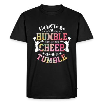 Cheerleading difficile d’être humble quand vous encouragez - T-shirt Premium bio Homme - noir - Devant - Nico (187cm)