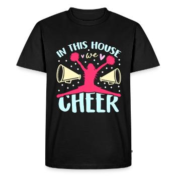 Cheerleading In This House We Cheer Squad Dancer - Men's Premium Organic T-Shirt - black - Front - Nico (187cm)
