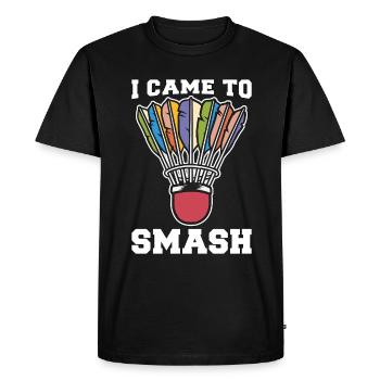Badminton I Came To Smash Loves Shuttlecock Player - Men's Premium Organic T-Shirt - black - Front - Nico (187cm)