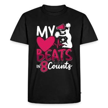 Cheerleading My Heart bat en 8 chefs d’accusation Cheering - T-shirt Premium bio Homme - noir - Devant - Nico (187cm)