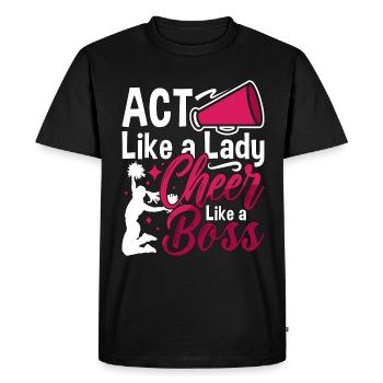 Cheerleading Agir comme une dame Cheer comme un acclamation - T-shirt Premium bio Homme - noir - Devant - Nico (187cm)