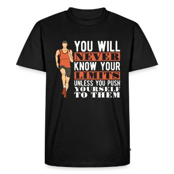 Track And Field You Will Never Know Loves Running - Men's Premium Organic T-Shirt - black - Front - Nico (187cm)