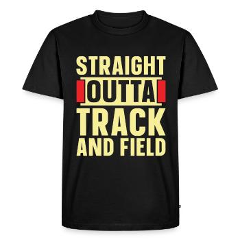 Track And Field Straight Outta Track And Running - Men's Premium Organic T-Shirt - black - Front - Nico (187cm)