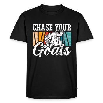 Athlétisme Poursuivez vos objectifs Sprint rétro - T-shirt Premium bio Homme - noir - Devant - Nico (187cm)