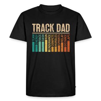 Track And Field Track Dad Retro Triathlon Running - Men's Premium Organic T-Shirt - black - Front - Nico (187cm)