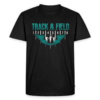 Track And Field Athletic Training Runner Sprinting - Men's Premium Organic T-Shirt - black - Front - Nico (187cm)