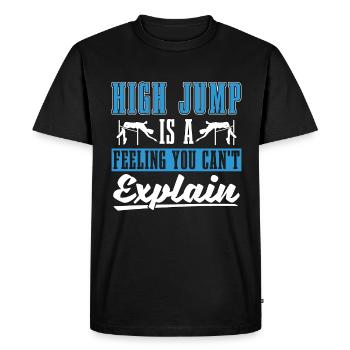 Le saut en hauteur est un sentiment que vous ne pouvez pas expliquer en courant - T-shirt Premium bio Homme - noir - Devant - Nico (187cm)
