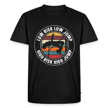 Saut en hauteur Saut à la perche à faible risque Saut à la perche rétro élevé - T-shirt Premium bio Homme - noir - Devant - Nico (187cm)