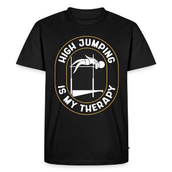 Le saut en hauteur est ma thérapie Athlétisme Courir Saut - T-shirt Premium bio Homme - noir - Devant - Nico (187cm)