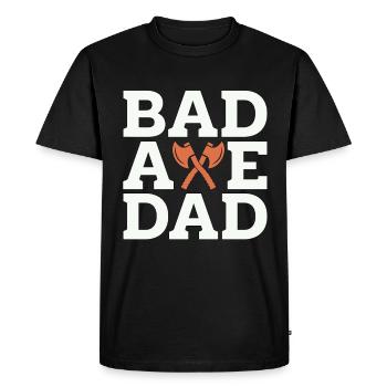 Axe Throwing Bad Axe Dad Hatchet Thrower Bullseye - Men's Premium Organic T-Shirt - black - Front - Nico (187cm)