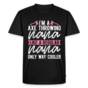 I'm An Axe Throwing Nana Bullseye Axe Throwing - Men's Premium Organic T-Shirt - black - Front - Nico (187cm)