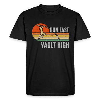 Saut à la perche Course Saut rapide Athlétisme haut Saut Pôle - T-shirt Premium bio Homme - noir - Devant - Nico (187cm)