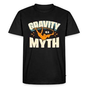 La gravité du saut à la perche est un mythe Athlétisme Saut en longueur - T-shirt Premium bio Homme - noir - Devant - Nico (187cm)