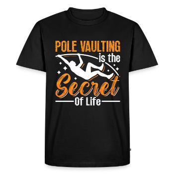 Saut à la perche Saut à la perche Athlétisme terne Saut en hauteur - T-shirt Premium bio Homme - noir - Devant - Nico (187cm)