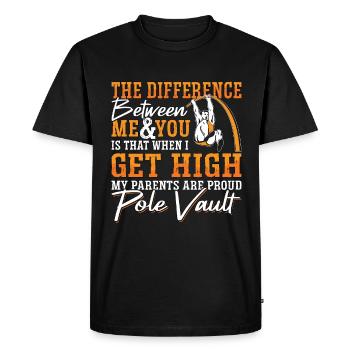 Pole Vault The Difference Between Me And Jump Pole - Men's Premium Organic T-Shirt - black - Front - Nico (187cm)