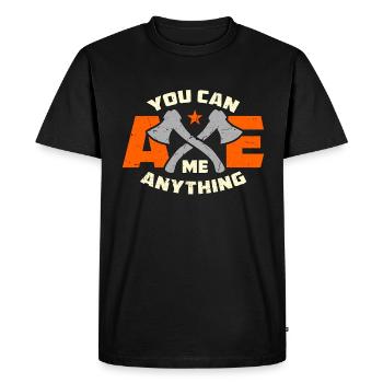 Axe Throwing You Can Axe Me Bullseye Axe Thrower - Men's Premium Organic T-Shirt - black - Front - Nico (187cm)