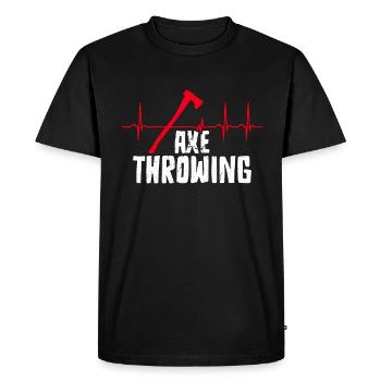 Axe Throwing Heartbeat Chopping Hatchet Thrower - Men's Premium Organic T-Shirt - black - Front - Nico (187cm)