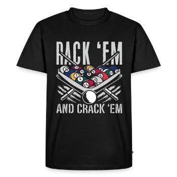 Cue Sports Rack 'et Crack Snooker Pool Player - T-shirt Premium bio Homme - noir - Devant - Nico (187cm)