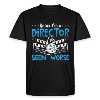 Réalisateur Relax I’m A Director Directeur Opérateur - T-shirt Premium bio Homme - noir - Devant - Nico (187cm)