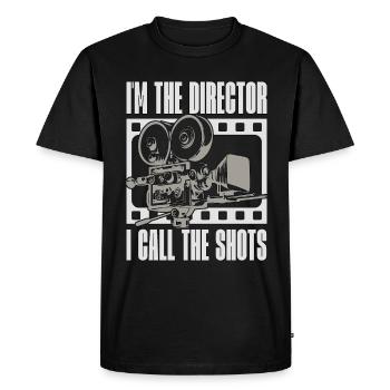 Réalisateur de film Je suis le réalisateur que j’appelle monteur vidéo - T-shirt Premium bio Homme - noir - Devant - Nico (187cm)