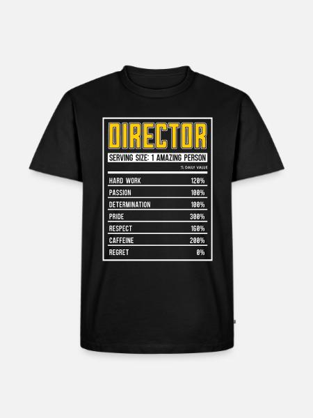 Filminstruktør Instruktør Ernæring Fakta Film Film - Herre Premium økologisk T-shirt - sort