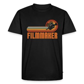 Cinéaste Cinéaste Caméra Rétro Cinématographe - T-shirt Premium bio Homme - noir - Devant - Nico (187cm)