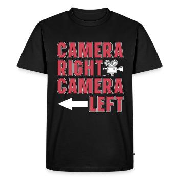 Caméra de tournage Caméra droite Réalisateur de film gauche - T-shirt Premium bio Homme - noir - Devant - Nico (187cm)