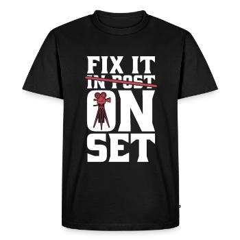 Cinéaste Fix It On Set Directeur de la photographie Cinéaste - T-shirt Premium bio Homme - noir - Devant - Nico (187cm)