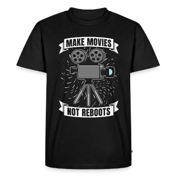 Faire des films Faire des films Pas Reboots Producteur de film - T-shirt Premium bio Homme - noir - Devant - Nico (187cm)