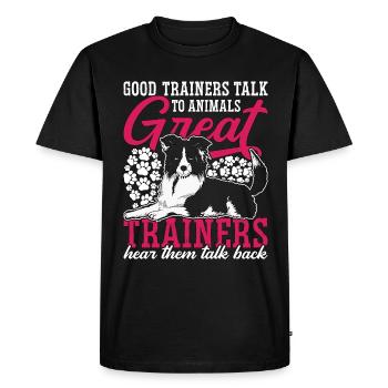 Animal Trainer Good Trainers Talk To Zookeeper - Men's Premium Organic T-Shirt - black - Front - Nico (187cm)