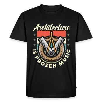 L’architecture est figée Musique Construire des architectes - T-shirt Premium bio Homme - noir - Devant - Nico (187cm)