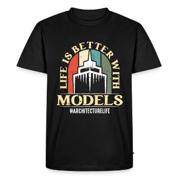 Architecture Life Is Better With Retro Engineering - Men's Premium Organic T-Shirt - black - Front - Nico (187cm)